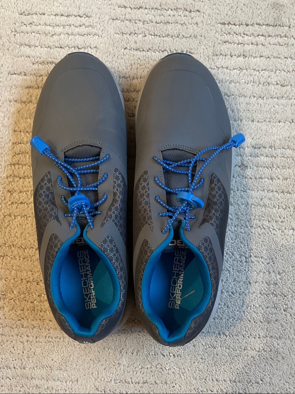 Skechers Men's Gray and Blue Golf Sneakers